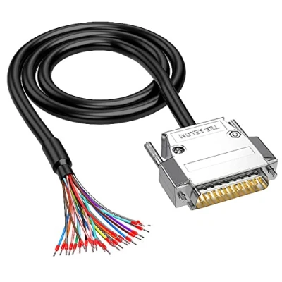 Immagine di XMSJSIY DB25 cavo di prolunga seriale RS232 a 25 pin, senza saldatura, ricambio con nudo, 1 m (maschio DB25)