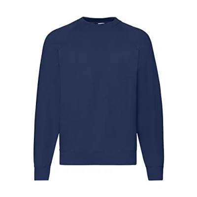 Immagine di Fruit of the Loom, Felpa da uomo con maniche raglan, Blu (navy), 4XL