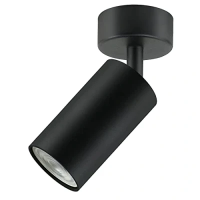 Immagine di Maclean Lampada da parete a soffitto Spot Light Mobile Regolabile attacco GU10 per lampadine LED e alogene fino 35W 55x100mm girevole (1x fiamma senza lampadina, Nero)