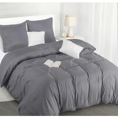 Immagine di Utopia Bedding Copripiumino 155x220 Microfibra 155x220cm + Federe 80x80cm Grigio