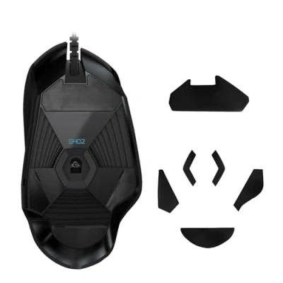 Immagine di kwmobile Set Piedini di Ricambio per Mouse Compatibile con Logitech G402 Gommini nero Maggiore Controllo e Scorrevolezza