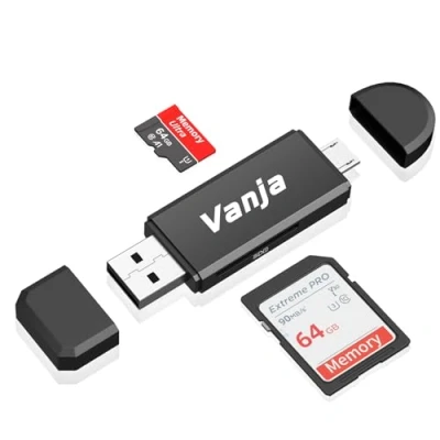 Immagine di Vanja Lettore di Schede SD, 2 in 1 Micro USB e A Adattatore per SDXC, SDHC, MMC