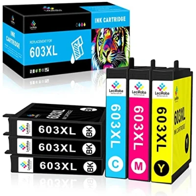 Immagine di LeciRoba 603xl Cartucce per stampante Epson 603 ed Multipack XP 3100 3150 2100 2105 4100 4150 Workforce WF 2810 2820 2850 2870 (3BK+CMY,60 Pack)