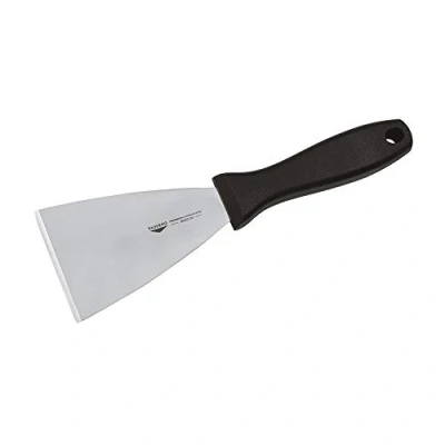 Immagine di Paderno 18520 08 Spatola Triangolare professionale Raschietto tagliapasta con manico, lama in acciaio inox, manico polipropilene, 12 cm x 8