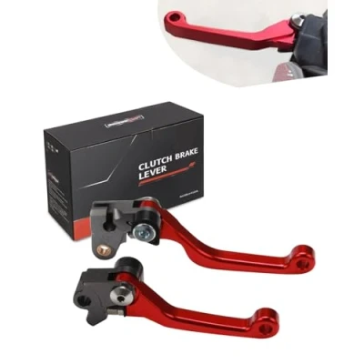 Immagine di Leva Freno Moto,Billet Pivot Frizione Pieghevole per CR80R CR85R 98 07 CRF150R 17 CR125R CR250R 92 03 CRF450R 02 Rosso