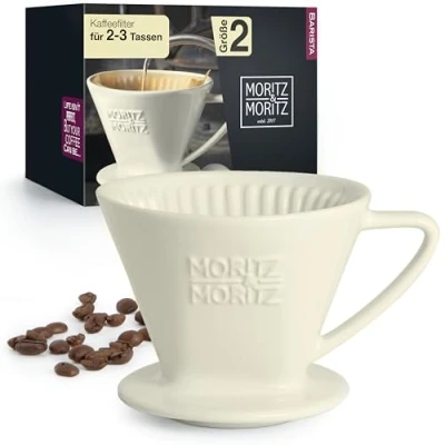 Immagine di Moritz &amp; filtro Caffe in ceramica misura 1 riutilizzabile per un ottimo caffè aromatico attacco 2 tazze Filtri