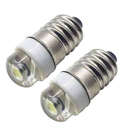 Immagine di Ruiandsion 2 lampadine LED E10 DC 6 V 0,5 W 6000 K bianco per torcia, faro, non polarità