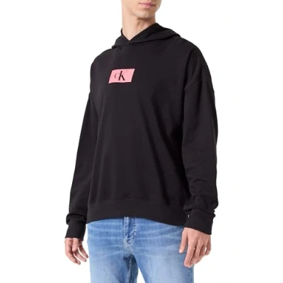 Immagine di Calvin Klein L/S Hoodie 000NM2416E Felpe Pesanti, Nero (Black W/Calypso Coral), M Uomo