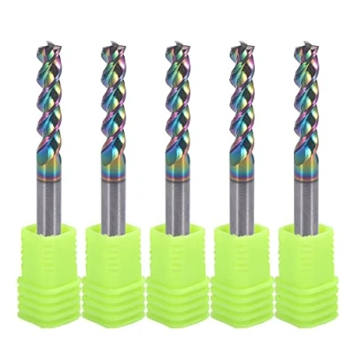 Immagine di Fresa a testa quadrata in carburo da 4 mm per applicazioni alluminio e rame, 3 scanalature, diametro di taglio mm, gambo design ad U alta alimentazione, confezione 5 (4x4x17 mm)
