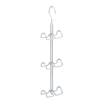 Immagine di Relaxdays Gruccia Multipla con 6, Stampella Organizer Salvaspazio, Ganci Portacravatte &amp; Borse, Metallo, Argento, Ferro, 1 pz