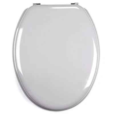 Immagine di MSV 140016 Sedile WC in MDF/Acciaio Inox, 42,5 x 36,5 1,6 cm, Colore: Grigio