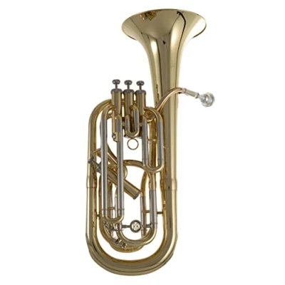 Immagine di Roy Benson Bb Baritone BH 302 (alesaggio di alta precisione da 12,8 a 13,5 mm, campana in ottone 21 cm, 3 superiori, 1 laterale, una custodia sagomata leggera e facile trasportare)