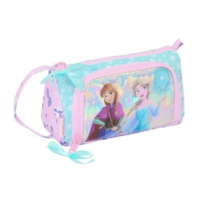 Immagine di Safta Frozen Cool Days astuccio con tasca pieghevole vuoto, per bambini, ideale bambini in età scolastica, comodo e versatile, 20 x 8,5 11 cm, colore: Viola/Celeste,