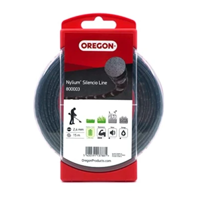 Immagine di Oregon Nylium Silencio Filo da Taglio Rotondo per Decespugliatore, Tosaerba e Tagliabordi in Nylon Robusto Flessibile, Adatto alla maggior parte delle marche, 2,4 mm x 15 m