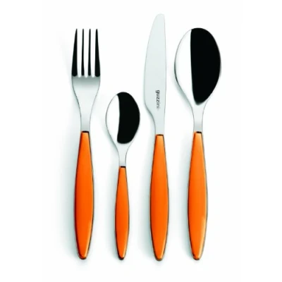 Immagine di Guzzini Feeling, Set 24 Posate Colorate Arancione, 15,8 x 7,5 h25,5 cm 23000045