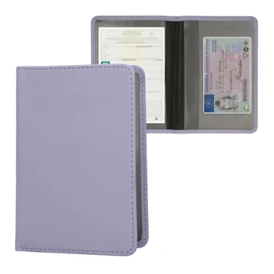 Immagine di kwmobile Custodia in pelle PU per Libretto Circolazione Auto Cover Portalibretto con Scomparti Tessere Patente Foderina Porta Documenti lavanda pastello