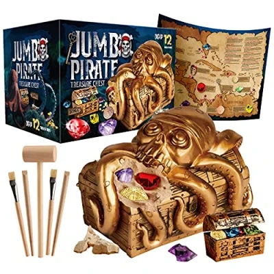 Immagine di Dr.Daz 12 Pietre e Cristalli di tesori dei Pirati Gioco esplorazione scavi archeologici per Bambini 5 6 7 8 9 10 Anni