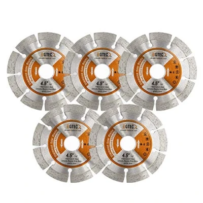 Immagine di BGTEC Lama Segmentata Diamantata Per Granito Marmo Pietra Piastrelle Cemento 5 pezzi 115mm