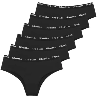 Immagine di Libella Mutande Donna Cotone Slip Elasticizzato Traspirante Confortevole Intimo Pacco da 6 3411 BL L