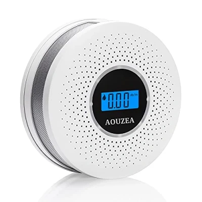 Immagine di AOUZEA Rilevatore Monossido di Carbonio, Fumo a Bassa Energia e alta Sensibilità con Display Digitale LCD, 2 In 1 Carbonio