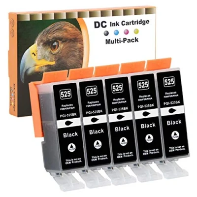 Immagine di D&amp;C 5x Compatibile per Canon PGI 525 BK Cartucce d&#039;inchiostro Pixma MG5250 MG5300 MG5340 MG5350 MG6100 MG6150 MG6200 MG6250 MG8150 MG8250 MX710 MX715 MX880 MX885 MX895 iP4800 IP4840
