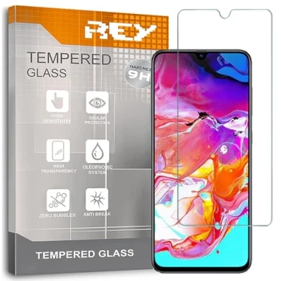 Immagine di REY Pellicola salvaschermo per Samsung Galaxy A70 A70S, Vetro temperato, di qualità Premium