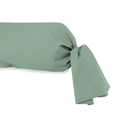 Immagine di Soleil d’ocre Federa per cuscino alla francese, cotone 57 fili, Verde (Verde Acqua), 45 x 135 cm
