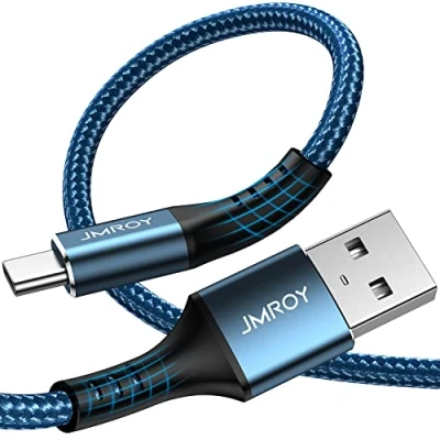 Immagine di Cavo USB Tipo C, 1 m, 3 A, ricarica rapida, in nylon intrecciato, compatibile con Samsung Galaxy S10+, S10, S9, S8, A3, A5 2017, Note 10, 9, 8, Huawei P20, P10, Google Pixel, LG