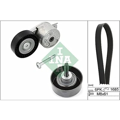 Immagine di INA 529 0218 10 Kit cinghie Poly V Controllare corsa libera generatore ed ev. sostituire FORD: MONDEO 4 Turnier, S Max Mk1, Galaxy Mk2 MPV