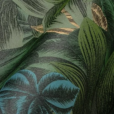 Immagine di Livingwalls Travel Styles Carta da parati in tessuto non tessuto, motivo giungla, verde e giallo, per diversi ambienti, 10,05 m x 0,53