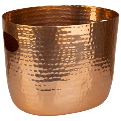 Immagine di APS 36108 Refrigeratore per vino e spumante &quot;LARGE&quot;, in alluminio, due tasche laterali, 1 2 bottiglie, 25,5 x 19 20 cm, effetto rame
