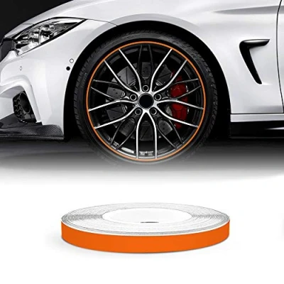 Immagine di 4R Quattroerre.it 10304 Wheel Trim Strisce Adesive Rifrangenti per Cerchi Auto, Arancione, 5 mm x 6 mt