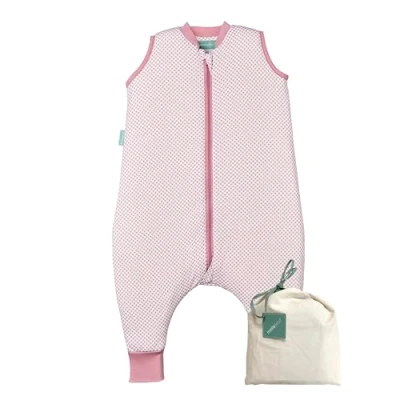 Immagine di molis&amp;co. Sacco nanna con piedini primaverile e autunno 1 tog Leggermente Imbotito 100% Cotone (Oeko TEX 100) Vichy Pink (3 anni)