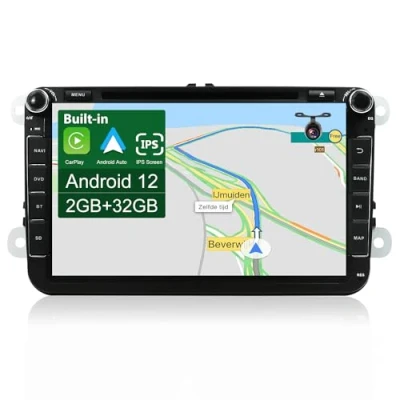 Immagine di JOYX Android 12 Autoradio Compatibile con VW Skoda/POLO/PASSAT / B6 CC/GOLF/Fabia GRATUITI Telecamera Canbus 2G/32G 8 Pollici 2 Din Supporto DAB WLAN BT Carplay 4G Mirrorlink Volante
