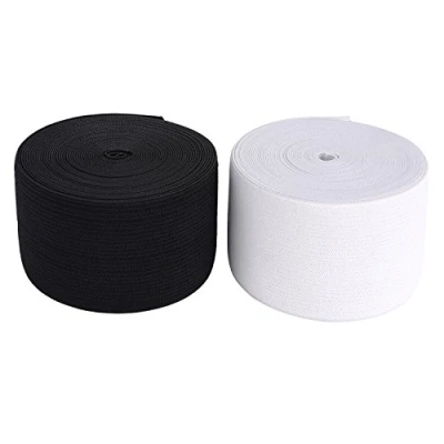 Immagine di Nastro elastico per indumenti e casa, fai da te, artigianato, 25 metri, 5 cm di larghezza, colore nero o bianco