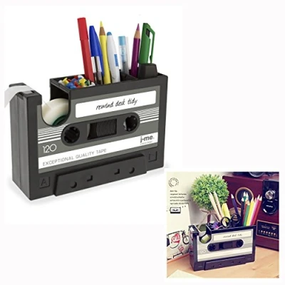 Immagine di Cisixin Portapenne a Forma di Musicassetta da Scrivania pour Ufficio, Studente