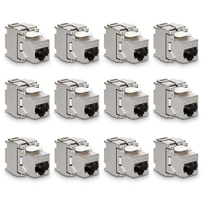 Immagine di kwmobile Connettore Cavo di Rete CAT6 A Set 12 Moduli Keystone Jack RJ45 prolunga Ethernet LAN Modulo accoppiatore Cat 6A 10 Gbit/s