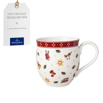 Immagine di Villeroy &amp; Boch Toy&#039;s Delight tazza con manico, piccola, di Natale, da caffè, per bevande calde, invernale, Natale porcellana