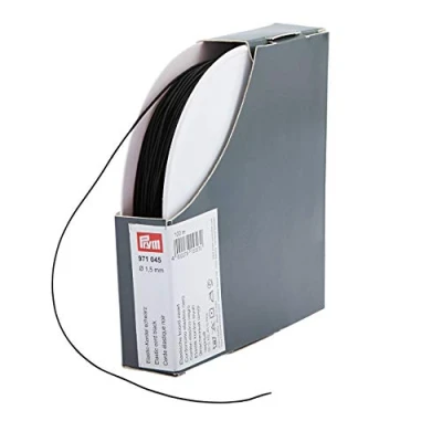 Immagine di Prym Cordoncino Elastico, Colore: Nero, 55% ED 45% PES, Ø 1,5 mm 100 m