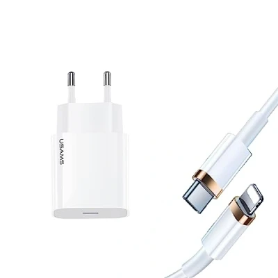 Immagine di USAMS Caricatore 20W PD Ricarica Rapida Smart IC Lighting Per Apple Attacco Type C Compatibile con iPhone 14/13/12/11/Pro Max/mini/SE