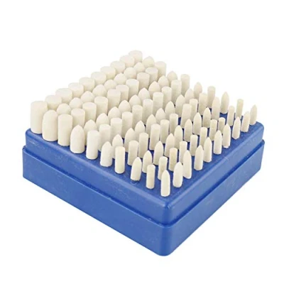 Immagine di Frese in lana di feltro su mandrino, accessori lucidatura, set da 100 pz. con gambo 3 mm