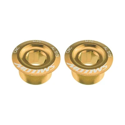 Immagine di Create idea 2pc Oro Mountain Bike Tappo Movimento Centrale Guarnitura Pedivella Viti di Fissaggio Braccio CNC in Lega Alluminio Compatibile con Shimano HollowTech II Deore XT SLX Saint &amp; Zee (MTB)