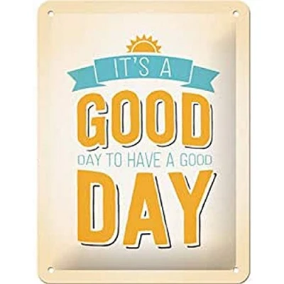 Immagine di Nostalgic Art Targa Vintage It`s a Good Day Idea Regalo per i nostalgici, in Metallo, Design Retro Decorazione, 15 x 20 cm
