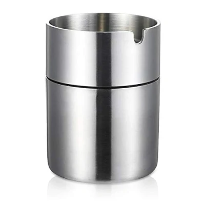 Immagine di Chingde Portacenere acciaio inox, posacenere da esterno, antivento, Posaceneri per auto, uso domestico giardino (Piccolo)