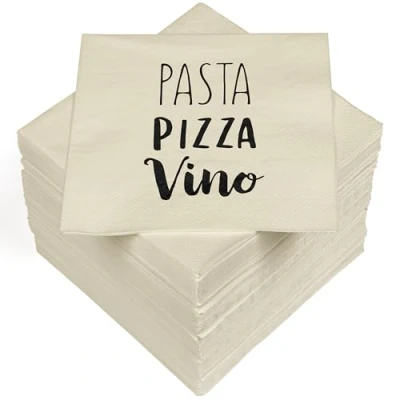 Immagine di HEKU 100 tovaglioli a 3 veli, 33 x cm, pasta per pizza vino, assorbenti e pratici, realizzati in Europa, ideali occasioni speciali