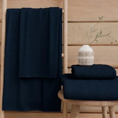 Immagine di PETTI Artigiani Italiani Asciugamani Bagno in 100% Spugna di Cotone, Set 1+1, 2 Pezzi 1 Asciugamano Viso e Mani, Blu