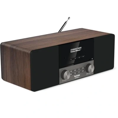 Immagine di TechniSat DIGITRADIO 3 Radio Stereo DAB, Impianto compatto (DAB+, VHF, Lettore CD, Bluetooth, USB, Ingresso per cuffie, AUX, Radiosveglia, Display OLED, 20 Watt RMS), Noce
