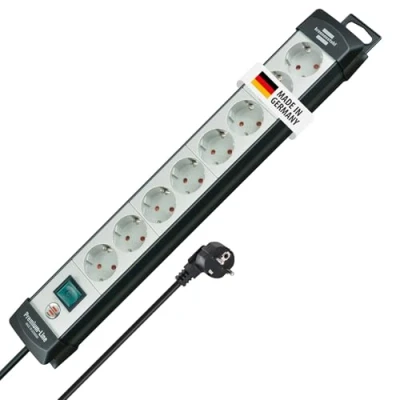 Immagine di Brennenstuhl 1951580101 Multipresa con interruttore 8 scomparti Nero, Bianco Schuko 1 pz.
