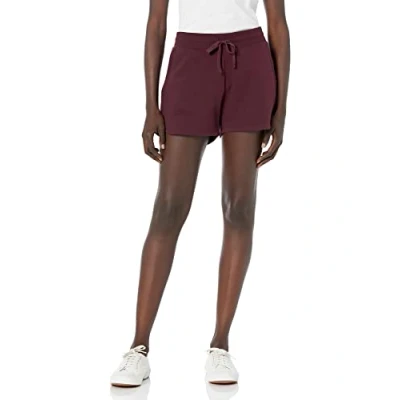 Immagine di Amazon Essentials Pantaloncini in Pile con Tasche Donna, Bordeaux, XS