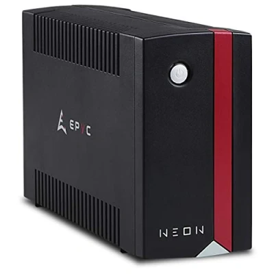 Immagine di EPYC® NEON UPS per PC e Modem, Gruppo di Continuità Casa, Potenza 1000VA/600Watt, Tecnologia Line Interactive, AVR, 3 Uscite Schuko, 1000VA, Nero